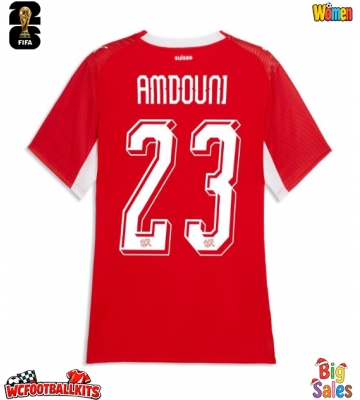 Switzerland Zeki Amdouni #23 Replica Home Stadium Shirt for Women World Cup 2026 Short Sleeve